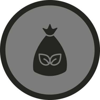 Para çantası düz yuvarlak vektör simgesi