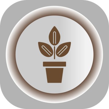 Bir kap vektör sembol içinde eşsiz bitki