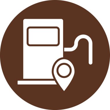 Yakıt istasyonu vektör satırı simgesi