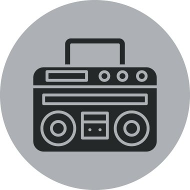 radyo, müzik simgesi, vektör illüstrasyonu