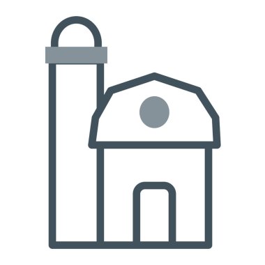 Bina düz simgesi beyaz arka plan, vektör, illüstrasyon izole