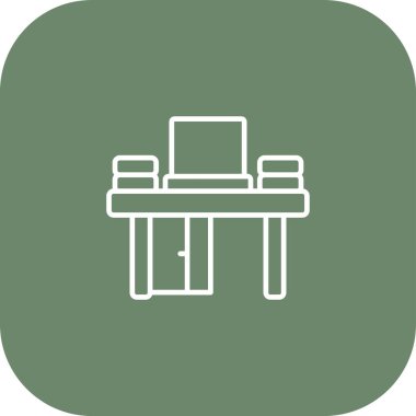 Bilgisayar simgesi, vektör illüstrasyonlu ofis tablosu