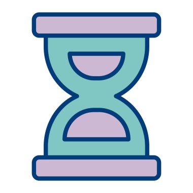 Kum saati simgesi vektörü web ve mobil uygulama tasarımınız için saat camı logosu kavramına sahip beyaz arkaplanda izole edildi