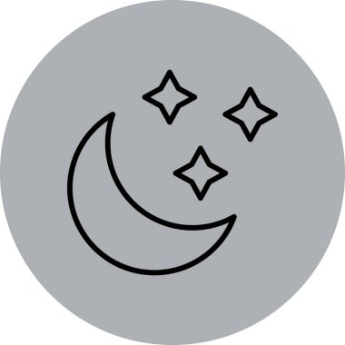 Yıldız simgesiyle ayın vektör illüstrasyonu