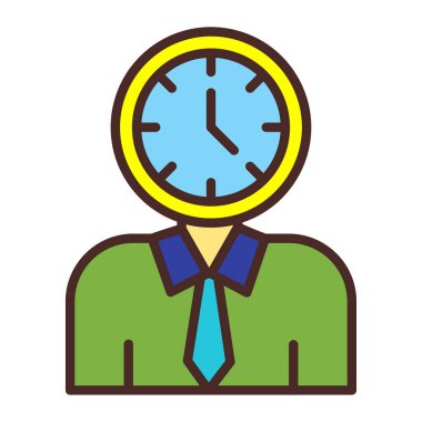 zaman vektör renk çizgisi simgesi