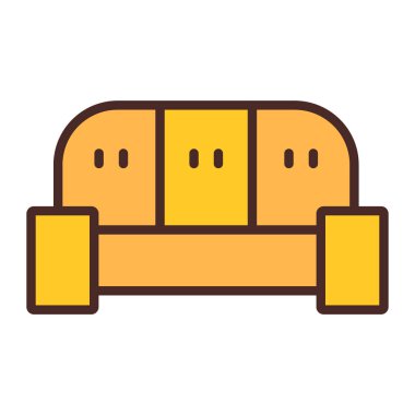 kanepe düz vektör simgesi