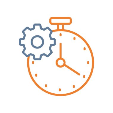 dişli ve saat simgesi, satır tasarımı