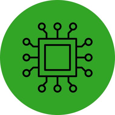 işlemci simge vektör çizim