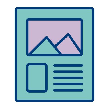 iş ve ofis renkli çizgi simgesi, vektör illüstrasyonu