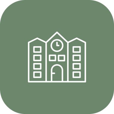 okul düz vektör simgesi