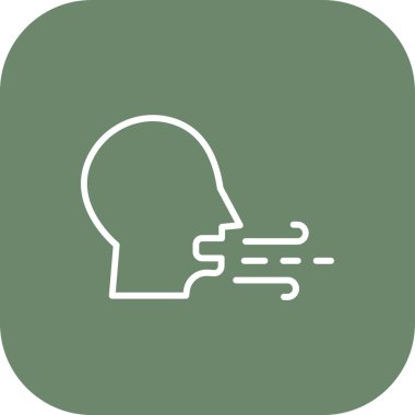 Beyin vektör simgesi. bu yuvarlak kare düğmesi beyaz arkaplanda yeşil ve gri renklerle çizilir.