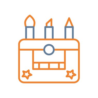 Takvim satırlı doğum günü mumları ve biçim vektör tasarımı