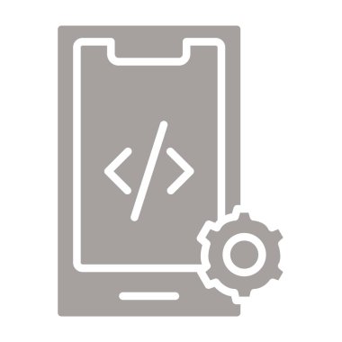 mobil kodlama ve geliştirme satırı simgesi.