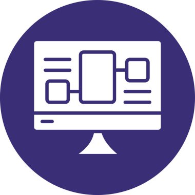 Dizüstü bilgisayar simgesinin vektör çizimi