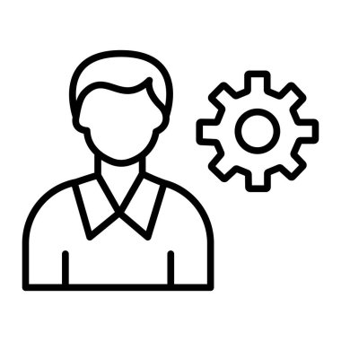 Mühendis vektör ince çizgi simgesi