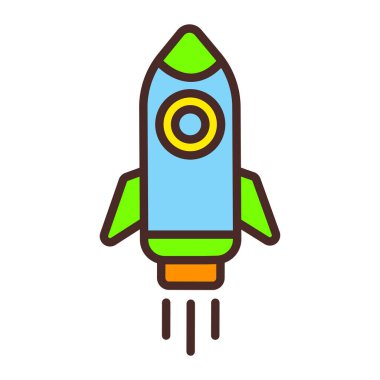 roket ikonu vektör illüstrasyonu