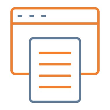 Tarayıcı web sayfası simgesi ana hat biçiminde