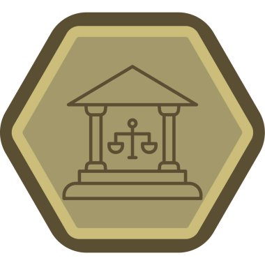 mahkeme simgesi, basit vektör illüstrasyonu