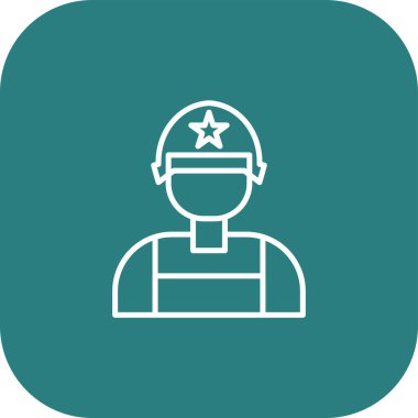 İnşaat işçisi çizgisi simgesinin vektör çizimi