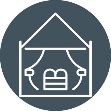 Çadır. Web simgesi basit illüstrasyon