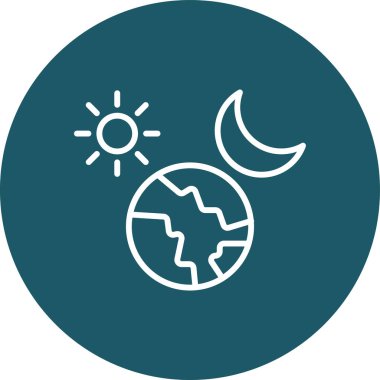 Ay, yıldızlar, dünya, ay, güneş vektör ikonu. Noel ve tatillerde de kullanılabilir. Web uygulamaları, uygulamaları veya