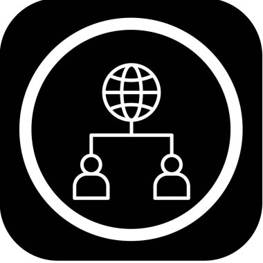 Ticari ağ konseptinin illüstrasyon vektör simgesi