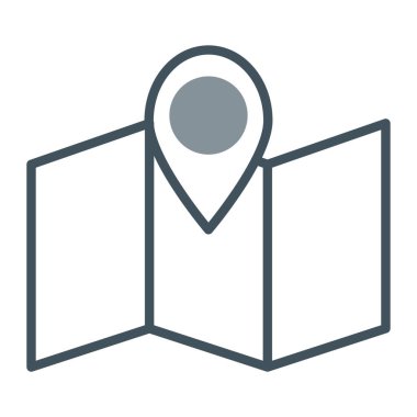 harita simgesinin vektör illüstrasyonu