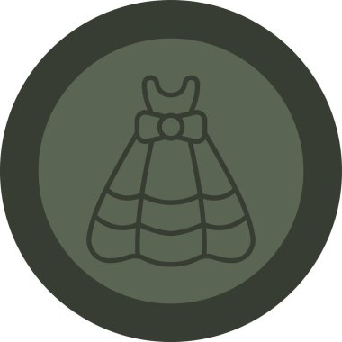 bebek elbise simgesi, illüstrasyon, beyaz arkaplanda vektör