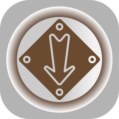 Benzersiz ok yukarı vektör simgesi