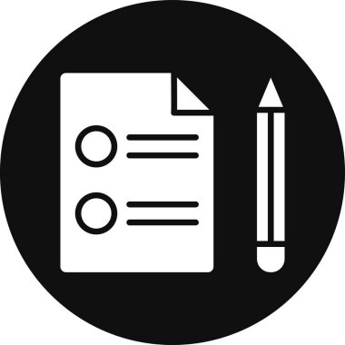 kalem ve pano simgesi, basit vektör illüstrasyonu