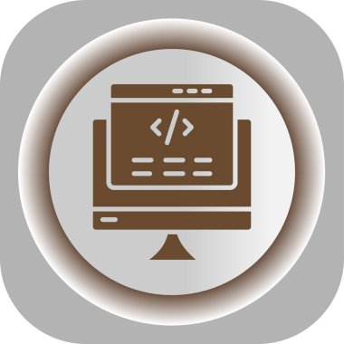 Programlama, vektör illüstrasyonu için web simgesi