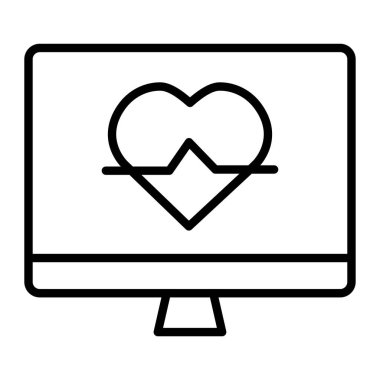 kalp vektörü ince çizgi simgesi