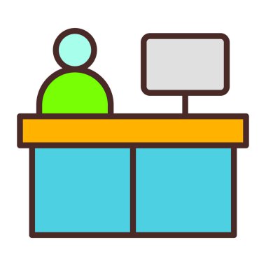 Masa. Web simgesi basit illüstrasyon