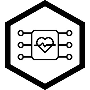 Kalp illüstrasyonu modern ikon, tıbbi konsept