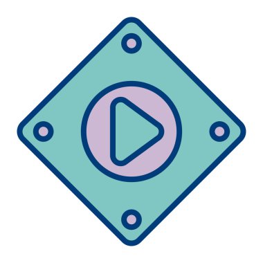 Oynayın. Web simgesi basit illüstrasyon