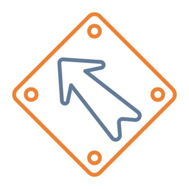 Ok simgesi. Vektör biçimi düz ikonik sembol, yuvarlak açılar, kobalt rengi, beyaz arkaplan