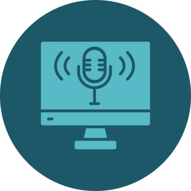 Modern mikrofon simgesinin vektör çizimi