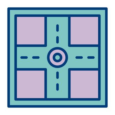 Yol. Web simgesi basit illüstrasyon