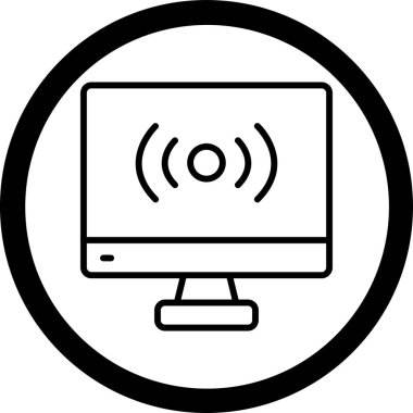 Kablosuz. Web simgesi basit illüstrasyon