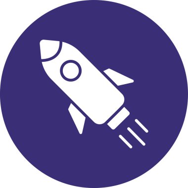 Roket. Web simgesi basit illüstrasyon