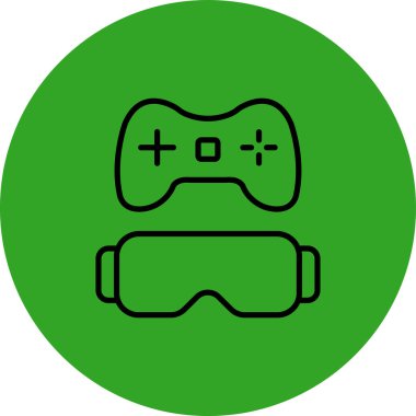 Bir oyunun yeşil simgesinin vektör çizimi