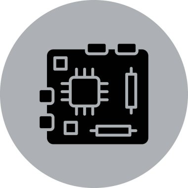 Devre kartı simgesi. düz tasarım biçimi.