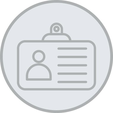 Beyaz üzerinde izole edilmiş kimlik kartı simgesi