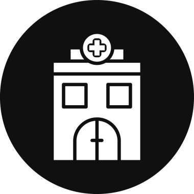 Moda tasarımlı hastane binası simgesi izole edilmiş arkaplan