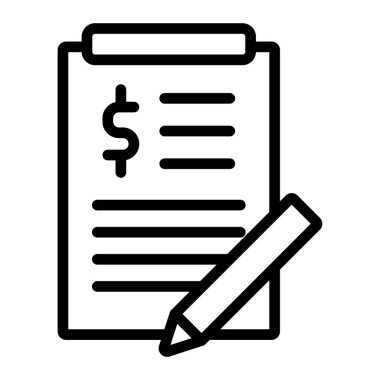 Dolar gagası vektörü ince çizgi simgesi