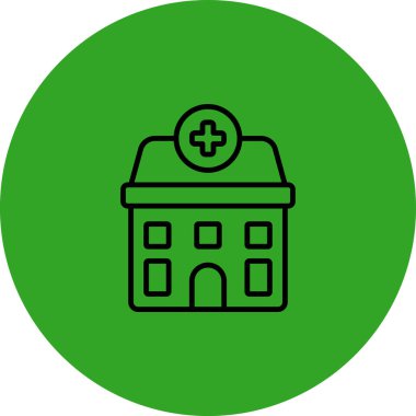 Hastane. Web simgesi basit illüstrasyon