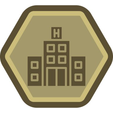 Otelde. Web simgesi basit illüstrasyon