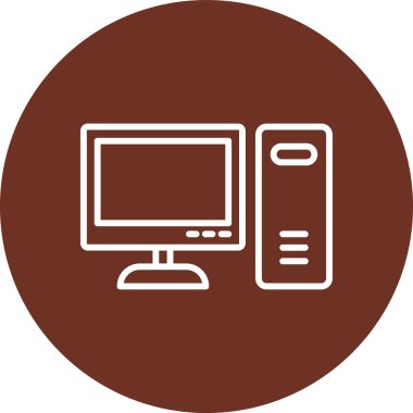 Bilgisayar monitörü. Vektör çizim