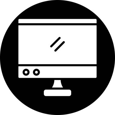 Bilgisayar ekranı. Web simgesi basit illüstrasyon