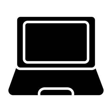 Ekran simgesi olan dizüstü bilgisayar. Web için tablet vektör simgesi olan dizüstü bilgisayarın basit çizimi